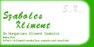 szabolcs kliment business card